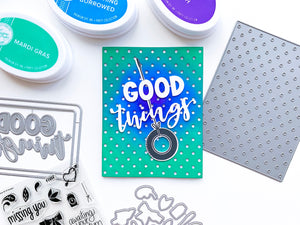 good things card with polka dot cover plate