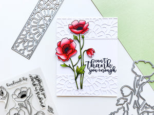 card with red flowers and sentiment