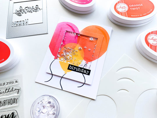 birthday shaker card with balloons