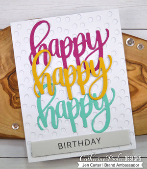 Happy birthday card with polka dot background