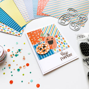 hey pumpkin card with patterned paper