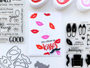 you deserve kisses card with lips