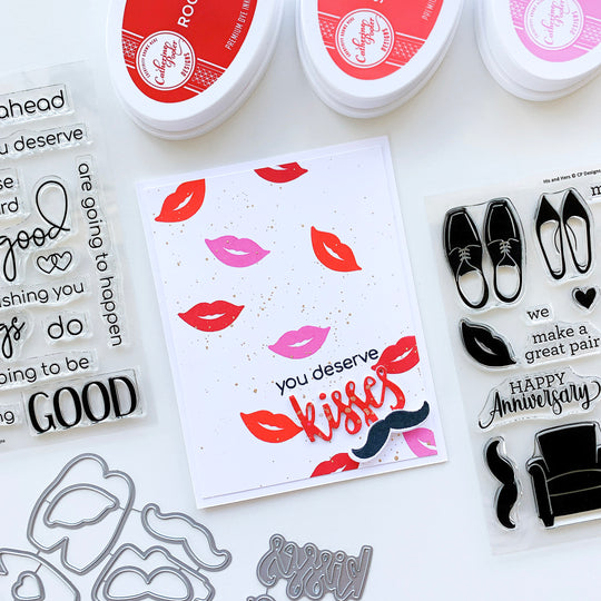 You deserve kisses card with lips