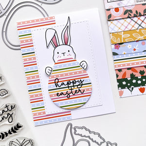 happy easter card with bunny and egg