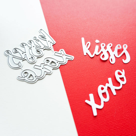 Hugs and Kisses Word Dies samples