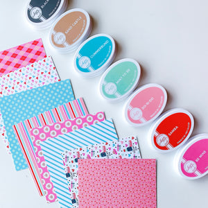 I Love You Soy Patterned Paper with coordinating ink pads