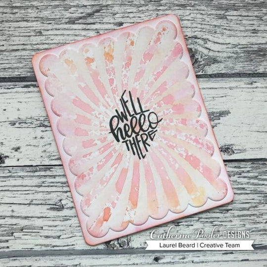 well hello there card with twisted sunburst