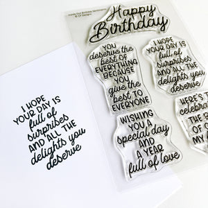 Inside Out Birthday Sentiments Stamp Set