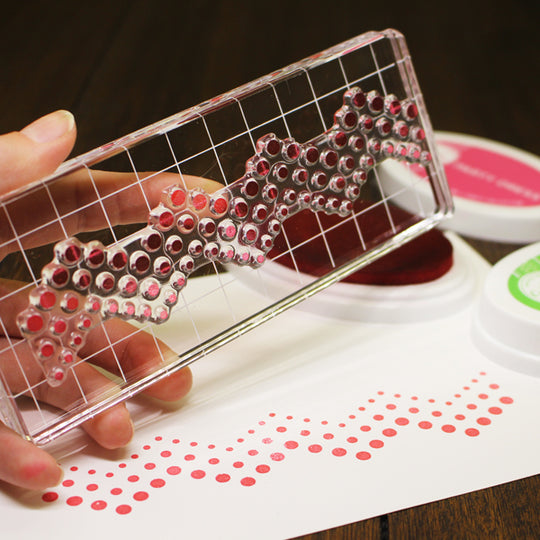 Acrylic Grid Stamping Block with chevron border stamp