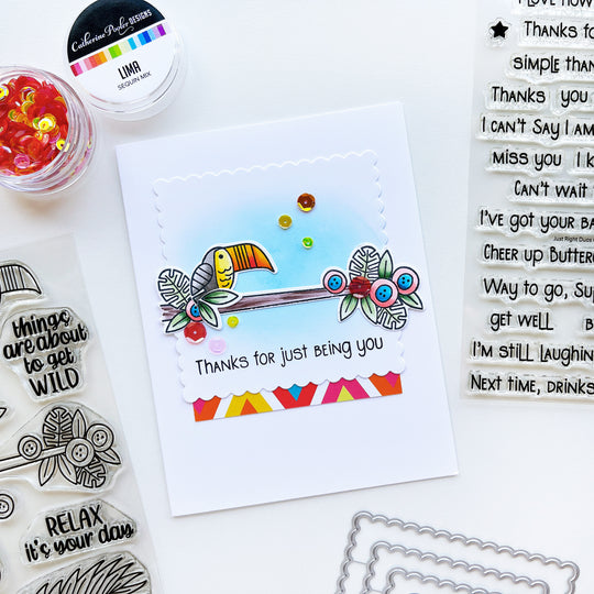 Just Right Duos Sentiments Stamp Set