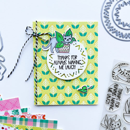 thanks for always making me laugh card made with This Way Round Dies