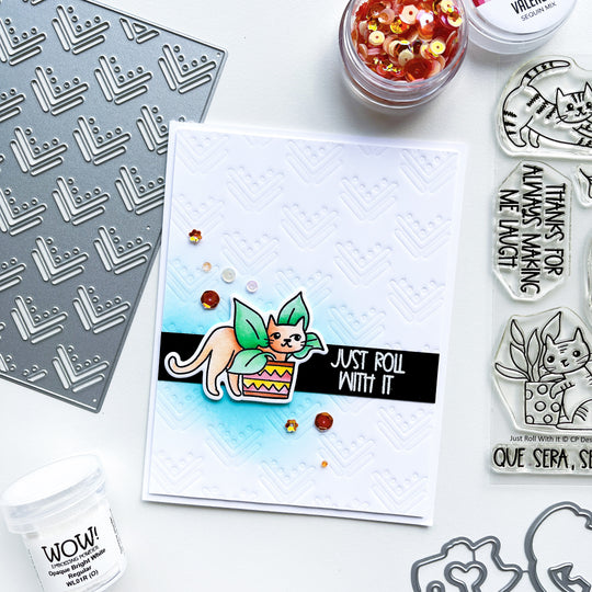 just roll with it card made with This Way Up Cover Plate Die