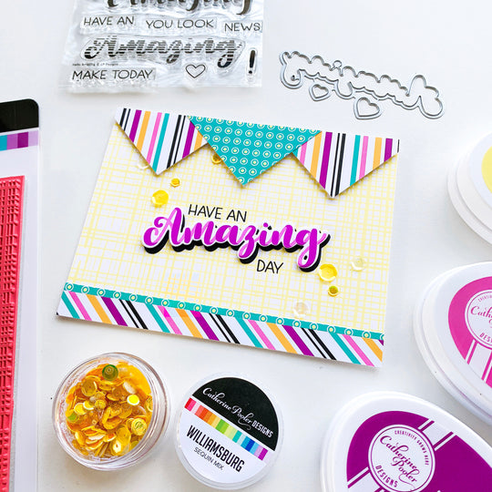 have an amazing day card with preppy prints paper