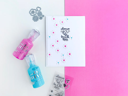 Card with layered blooms and sentiment