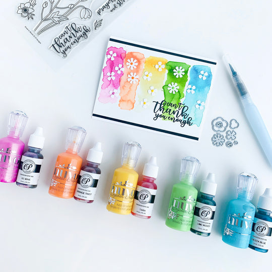 Card with flowers and watercolor background