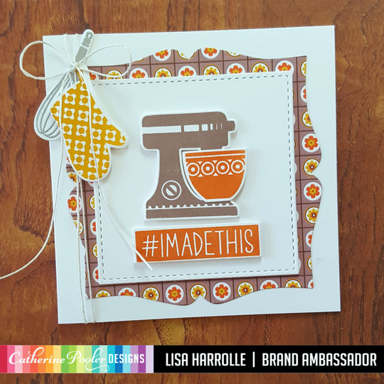 card with Picture Frame Dies and whipped this up stamp