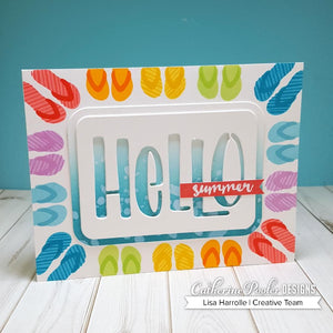 Hello card with flip flops