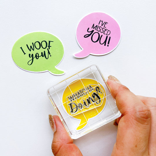 Stamping the Look Who's Talking Sentiments stamp set