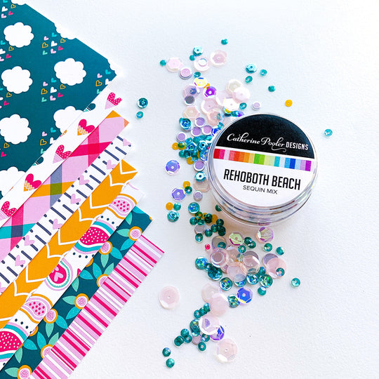 Rehoboth Beach Sequin Mix and Lotsa Love Paper