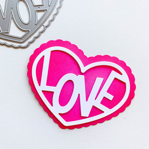 Pink blended background Love in Heart Cut out