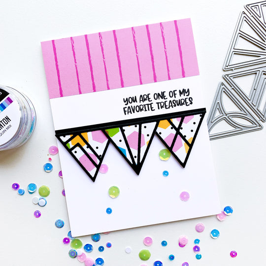 Mosaic Tiles with patterned paper topper