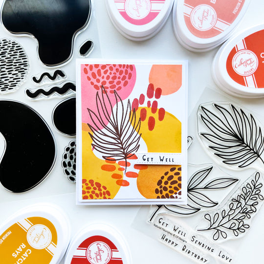 get well card with Bold Bits & Patterns Stamp Set