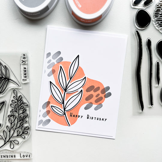 happy birthday card with natural flourishes