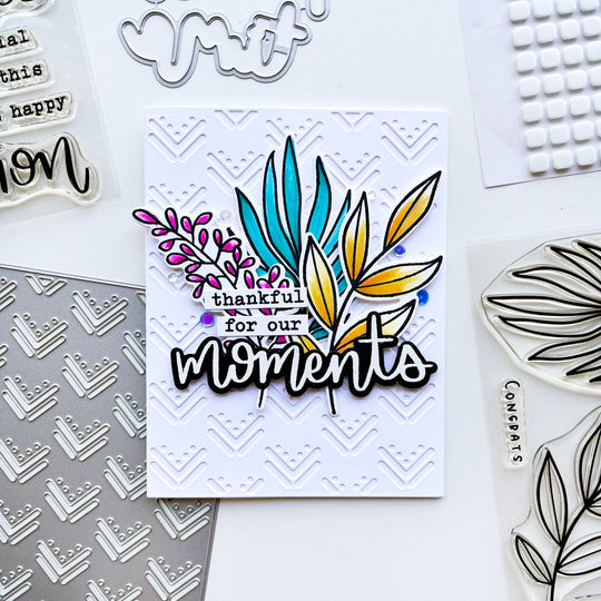 thankful for our moments card made with Natural Flourishes Stamp Set