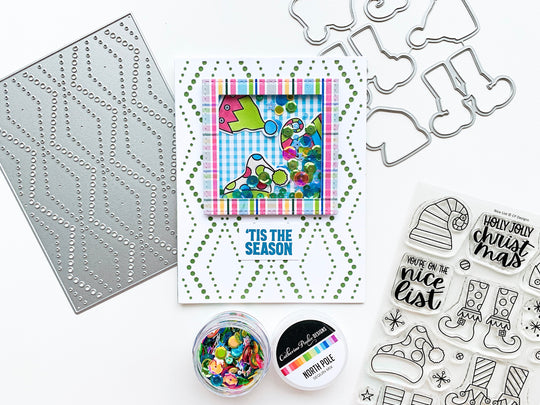 Dotted Zig Zag Cover Plate Die Christmas shaker card