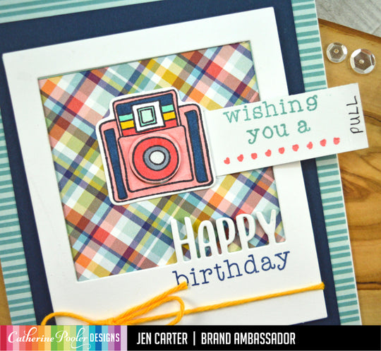 Happy birthday card with camera