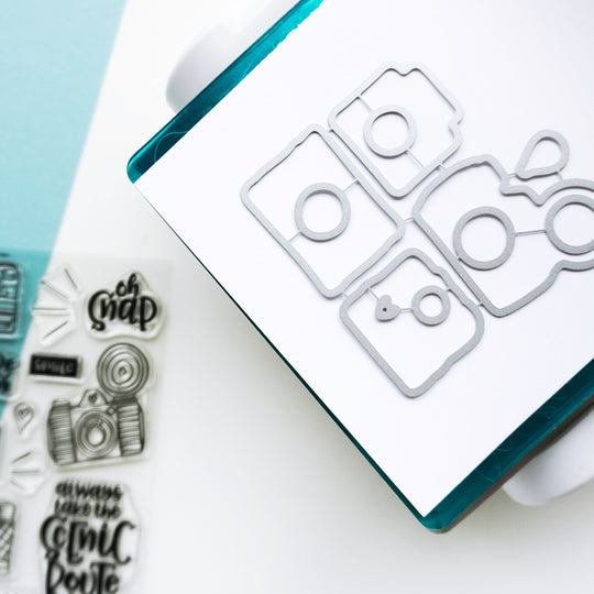 Oh Snap! Dies on white cardstock