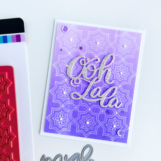 Ooh La La card with Parisian Portico background