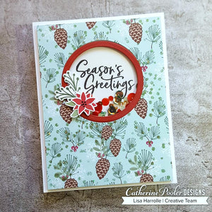 Season's Greetings card with patterned paper