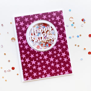 Round of Happy Birthday Shaker with Star Patterned Paper