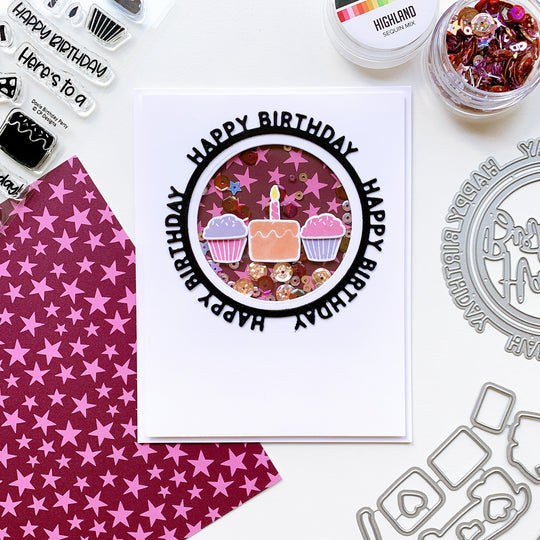 Round of Happy with Cupcakes Shaker Car