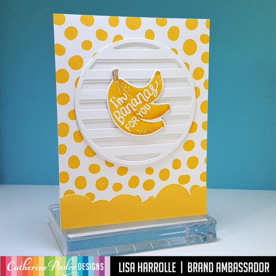 I'm bananas for you card with spotted background