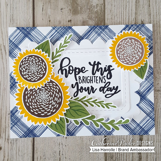 hope this brightens your day card with sunflowers