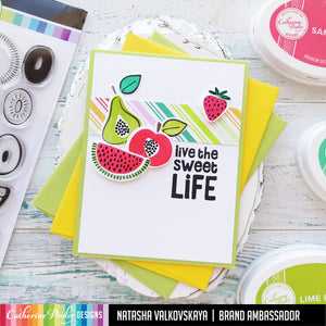 live the sweet life card with fruit stamps