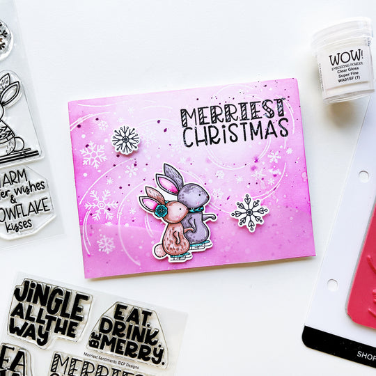 Swirling Snow Background Stamp
