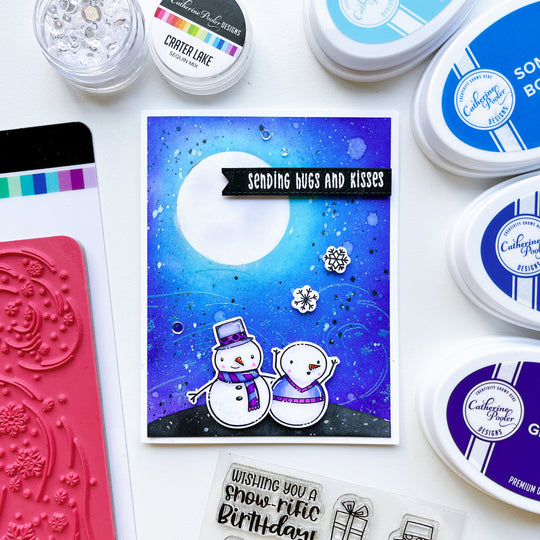 Swirling Snow Background Stamp