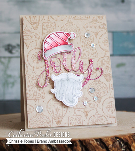 jolly card with the man with the bag stamps