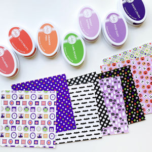 Treats Only patterned paper with coordinating ink pads