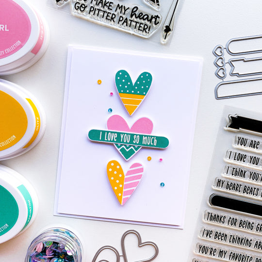 I love you so much card with hearts