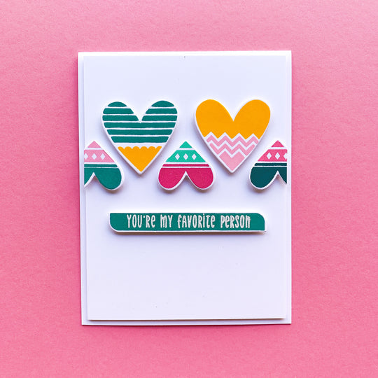 You're my favorite person card with hearts
