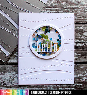 hello shaker card made with wavy cover plate