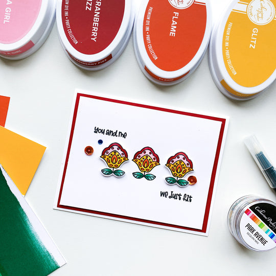card with flowers and we just fit sentiment