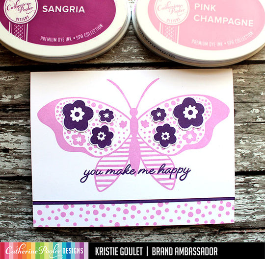 You make me happy card with butterfly