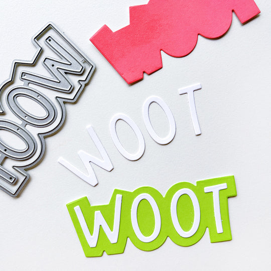 The Woot die makes both letters and shadow.