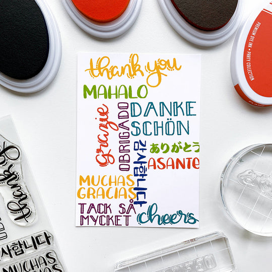 World of Thanks Sentiments Stamp Set samples