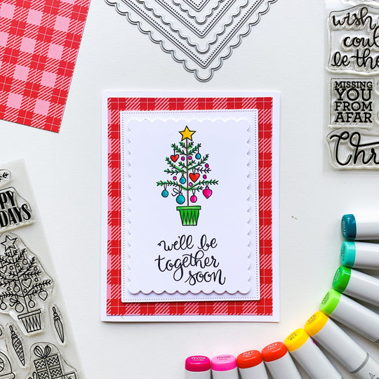 Card with Scallops & Dots Dies and sentiment
